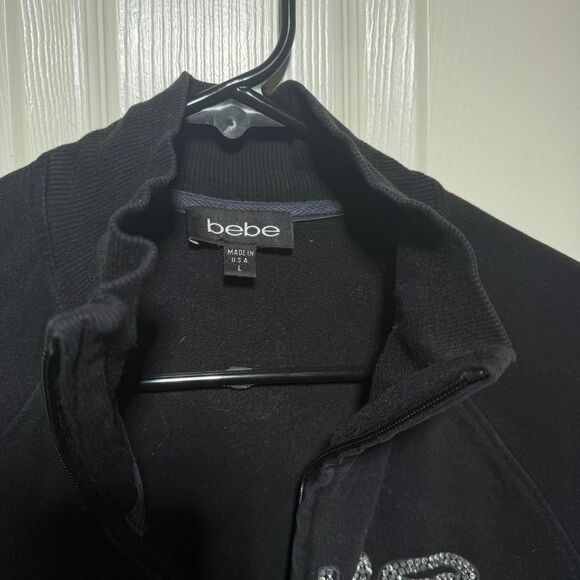 RARE Fairycore Y2k Bebe Bedazzled Butterfly Mock Neck Zip Up Jacket Sz XXS-XS - Picture 3 of 7